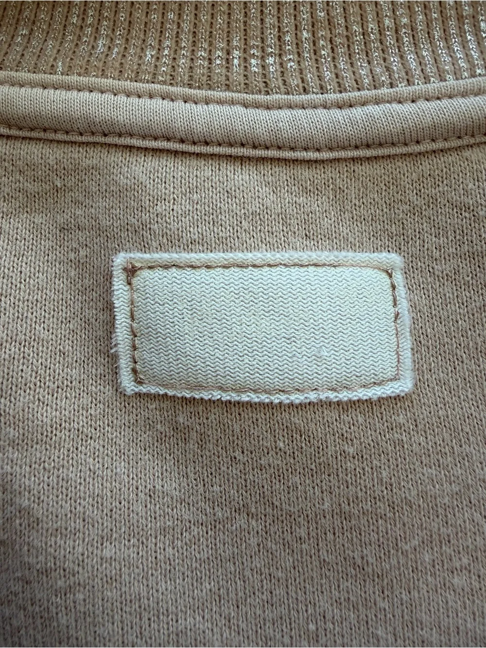 MOTHER The Square Nude Metallic Sweatshirt Size S Cotton Crewneck